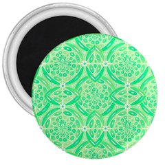 Kiwi Green Geometric 3  Magnets by linceazul