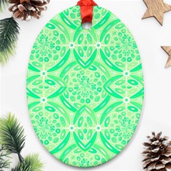 Kiwi Green Geometric Ornament (oval) by linceazul