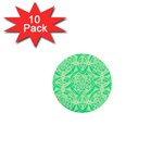 Kiwi Green Geometric 1  Mini Buttons (10 pack)  Front