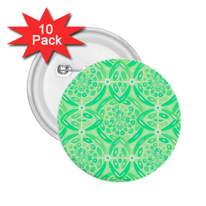 Kiwi Green Geometric 2.25  Buttons (10 pack) 