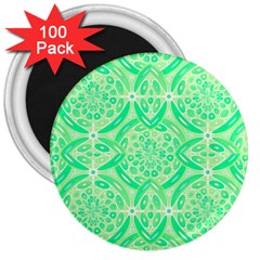 Kiwi Green Geometric 3  Magnets (100 Pack) by linceazul