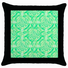 Kiwi Green Geometric Throw Pillow Case (black) by linceazul