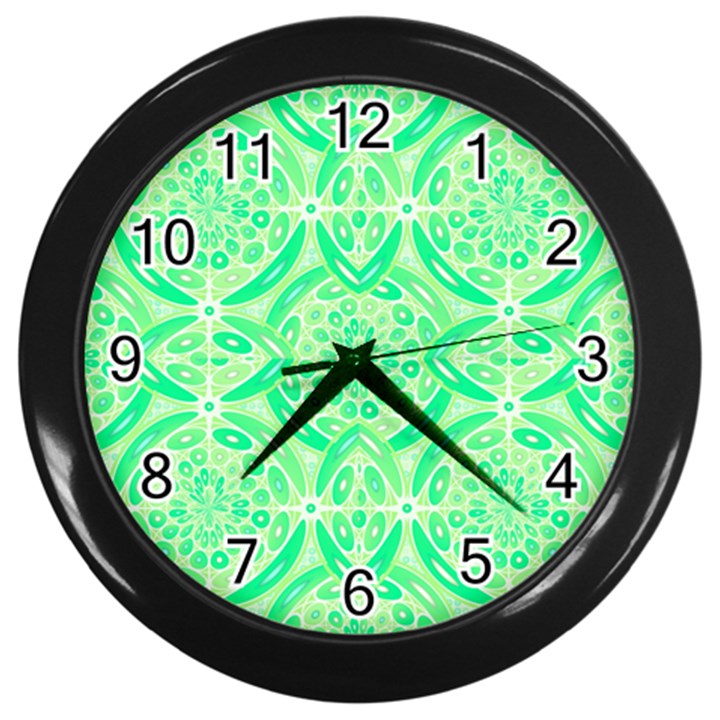 Kiwi Green Geometric Wall Clocks (Black)