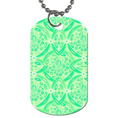 Kiwi Green Geometric Dog Tag (two Sides) by linceazul