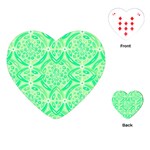 Kiwi Green Geometric Playing Cards (Heart)  Front