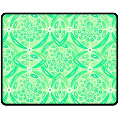 Kiwi Green Geometric Fleece Blanket (medium)  by linceazul