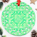 Kiwi Green Geometric Ornament (Round Filigree) Front