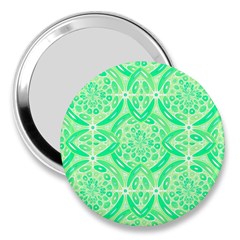 Kiwi Green Geometric 3  Handbag Mirrors by linceazul