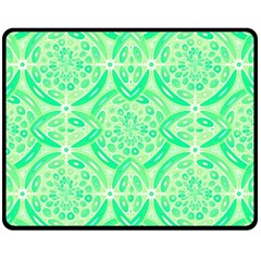 Kiwi Green Geometric Double Sided Fleece Blanket (medium)  by linceazul