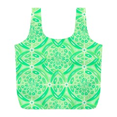 Kiwi Green Geometric Full Print Recycle Bags (l)  by linceazul