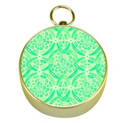 Kiwi Green Geometric Gold Compasses by linceazul