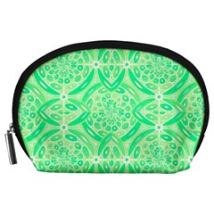 Kiwi Green Geometric Accessory Pouches (large)  by linceazul