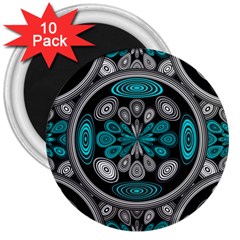 Geometric Arabesque 3  Magnets (10 Pack)  by linceazul