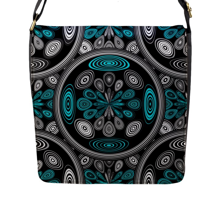 Geometric Arabesque Flap Messenger Bag (L) 