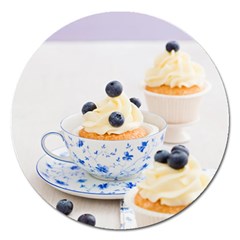 Blueberry Cupcakes Magnet 5  (round) by Coelfen