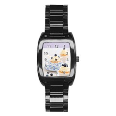 Blueberry Cupcakes Stainless Steel Barrel Watch by Coelfen