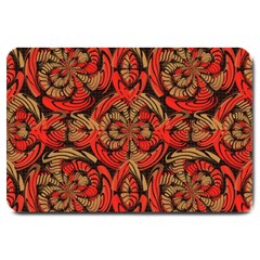 Red And Brown Pattern Large Doormat  by linceazul