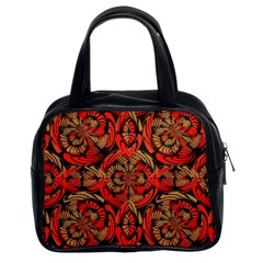 Red And Brown Pattern Classic Handbags (2 Sides) by linceazul