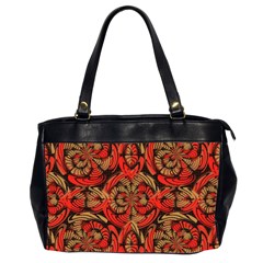 Red And Brown Pattern Office Handbags (2 Sides)  by linceazul