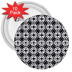 Geometric Modern Baroque Pattern 3  Buttons (10 Pack)  by dflcprints