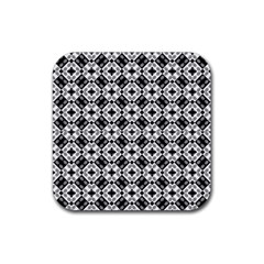 Geometric Modern Baroque Pattern Rubber Coaster (square) 