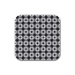 Geometric Modern Baroque Pattern Rubber Square Coaster (4 pack)  Front