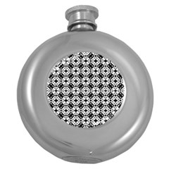 Geometric Modern Baroque Pattern Round Hip Flask (5 Oz) by dflcprints