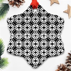 Geometric Modern Baroque Pattern Snowflake Ornament (two Sides) by dflcprints