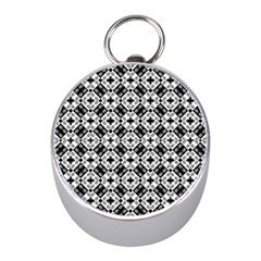 Geometric Modern Baroque Pattern Mini Silver Compasses by dflcprints