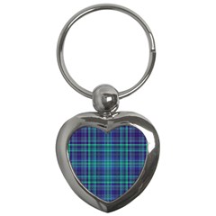 Plaid Design Key Chains (heart)  by Valentinaart