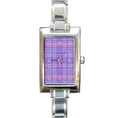 Plaid Design Rectangle Italian Charm Watch by Valentinaart