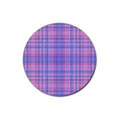 Plaid Design Rubber Round Coaster (4 Pack)  by Valentinaart