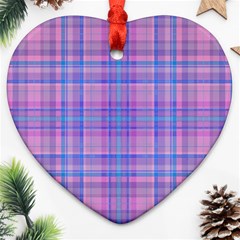 Plaid Design Heart Ornament (two Sides) by Valentinaart