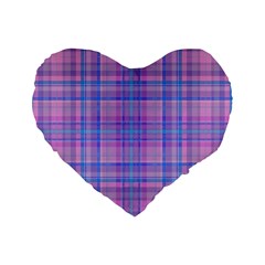 Plaid Design Standard 16  Premium Heart Shape Cushions by Valentinaart