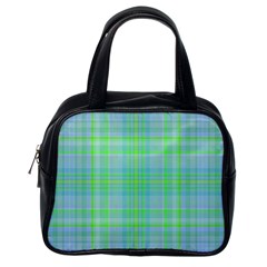 Plaid Design Classic Handbags (one Side) by Valentinaart