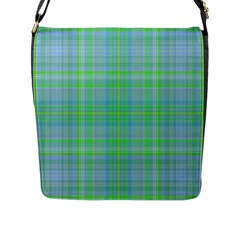 Plaid Design Flap Messenger Bag (l)  by Valentinaart