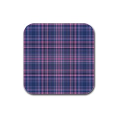 Plaid Design Rubber Square Coaster (4 Pack)  by Valentinaart