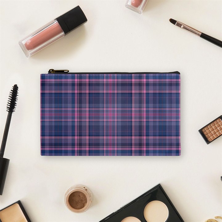 Plaid design Cosmetic Bag (Small) 