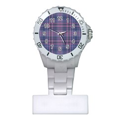 Plaid Design Plastic Nurses Watch