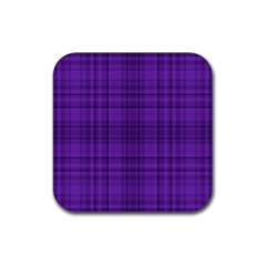 Plaid Design Rubber Coaster (square)  by Valentinaart