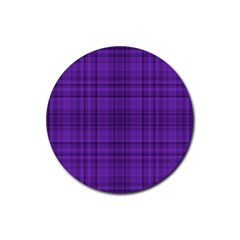 Plaid Design Rubber Coaster (round)  by Valentinaart