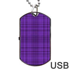 Plaid Design Dog Tag Usb Flash (two Sides) by Valentinaart