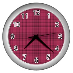 Plaid Design Wall Clocks (silver)  by Valentinaart