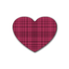 Plaid Design Rubber Coaster (heart)  by Valentinaart