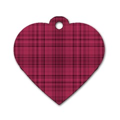 Plaid Design Dog Tag Heart (two Sides)