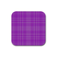 Plaid Design Rubber Square Coaster (4 Pack)  by Valentinaart