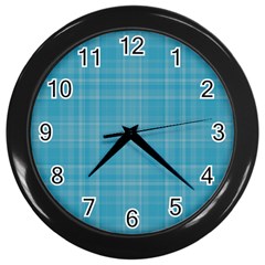 Plaid Design Wall Clocks (black)