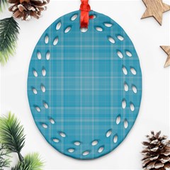 Plaid Design Oval Filigree Ornament (two Sides) by Valentinaart