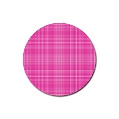 Plaid Design Rubber Coaster (round)  by Valentinaart