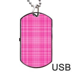 Plaid Design Dog Tag Usb Flash (one Side) by Valentinaart